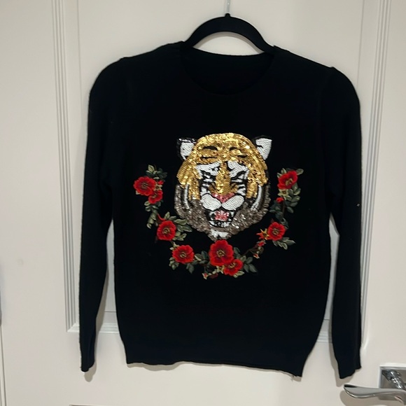 Sweaters - Tiger sequin sweater